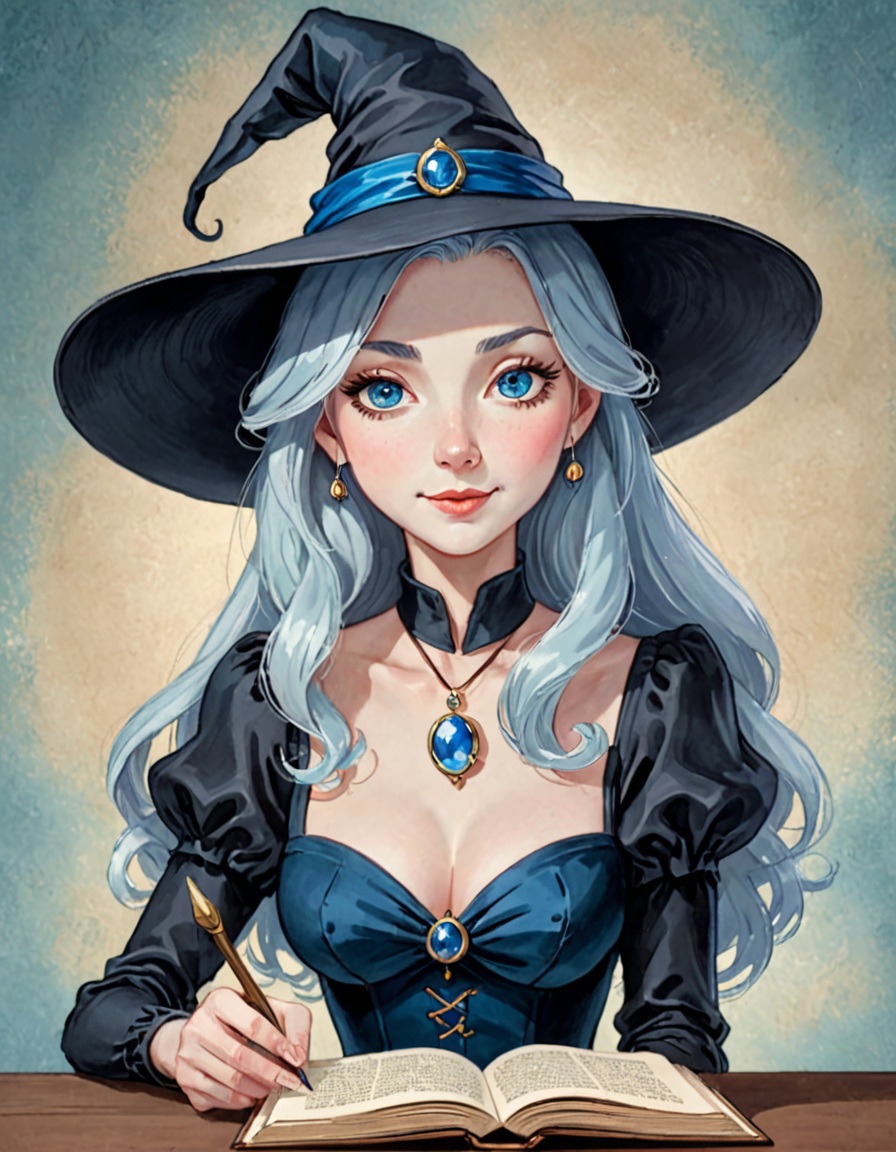 Storybook scholar character portrait